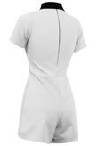 Cream Peter Pan Collar Back Zip Up Playsuit