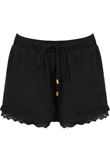 Black Border Lace Detail Tie Up Shorts