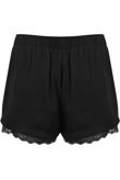 Black Border Lace Detail Tie Up Shorts
