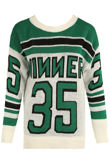 Round Neck Graphic Jumper In Green