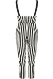Monochrome Striped Jumpsuit With Webbing Detail