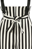 Monochrome Striped Jumpsuit With Webbing Detail