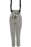Monochrome Striped Jumpsuit With Webbing Detail
