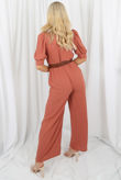 Rose Belted Wide Leg Jumpsuit