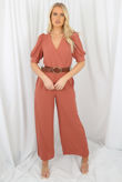 Rose Belted Wide Leg Jumpsuit