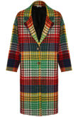 Tartan Check Print Long Coat