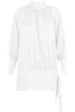 White Side Knotted High Neck Satin Dress
