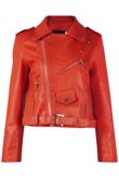Red Pvc Zipped Biker Jacket