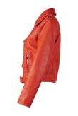 Red Pvc Zipped Biker Jacket