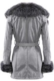 Suede Fur Trim Longline Tie Up Coat