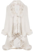 Cream Fur Trimmed Layered Cape