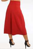 Red High Waist Wide Leg Culottes