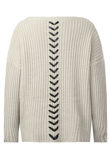 Cream PU Lace Chunky Knit Jumper