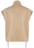 Beige PU Cropped Gilet