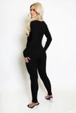 Black Diamante Tie Knitted Unitard