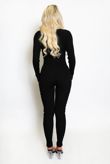 Black Diamante Tie Knitted Unitard
