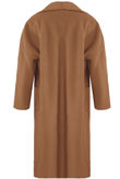 Camel Front Pocketed Longline Coat