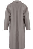Grey Front Pocketed Longline Coat