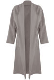 Grey Front Pocketed Longline Coat