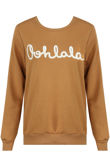 Camel Oohlala Slogan Ribbed Jumper