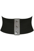 Silver Foil Trim Lace Up Corset