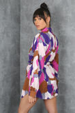 Splash Print Belted Shirt Dress 