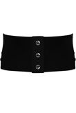 Black Flower Embroidered Lace Up Corset Belt