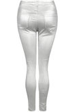 Silver Wax Finish Skinny Jeans