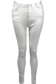 Silver Wax Finish Skinny Jeans
