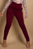 Wine Cross Over High Waisted Trousers