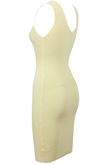 Yellow Vertical Line Detail Bodycon Dress