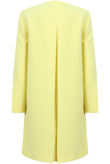 Yellow Pleated Back Box Pattern Long Coat 