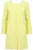 Yellow Pleated Back Box Pattern Long Coat 