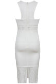 Cream Lace Mesh Detailed Bodycon Dress