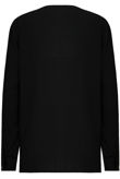Black Contrast Collar Long Sleeve Tops