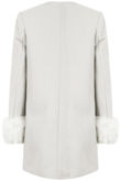 Cream Detachable Fur Detail Over Coat 