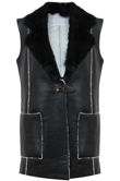 Black Fur Lined PVC Gilet