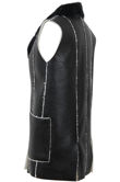 Black Fur Lined PVC Gilet