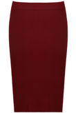 Red Knitted Body Fit  Midi Skirt