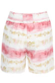 Fuchsia Tie Dye Print Front Knotted Shorts