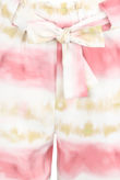 Fuchsia Tie Dye Print Front Knotted Shorts