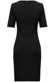 Black Short Sleeved Stretch Fit Shift Dress
