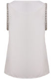 White Embellished Chiffon Vests