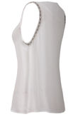 White Embellished Chiffon Vests