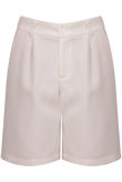 White Tailored Longline Pintuck Front Detail Tailored Shorts