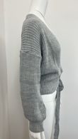 Grey Cable Knit Tie Up Robe Cardigan