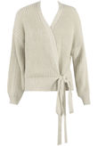 Beige Cable Knit Tie Up Robe Cardigan