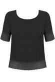 Black Open Back Short Sleeve Top 