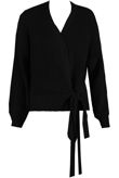 Black Cable Knit Tie Up Robe Cardigan