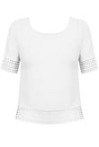 White Open Back Short Sleeve Top 